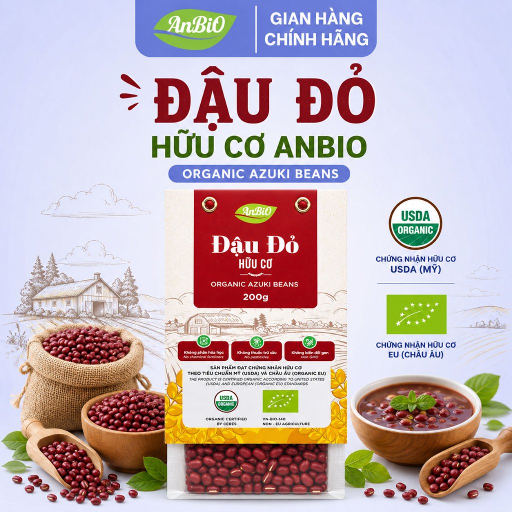 [ ANBIO ] Đậu đỏ hữu cơ Anbio - Chứng nhận hữu cơ USDA &EU