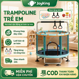 Nhà Nhún Nhảy Cho Bé Điều Chỉnh Độ Cao - Bạt Nhún Lò Xo Trampoline Có Lưới Bảo Vệ An Toàn Tuyệt Đối 200kg Tặng quà