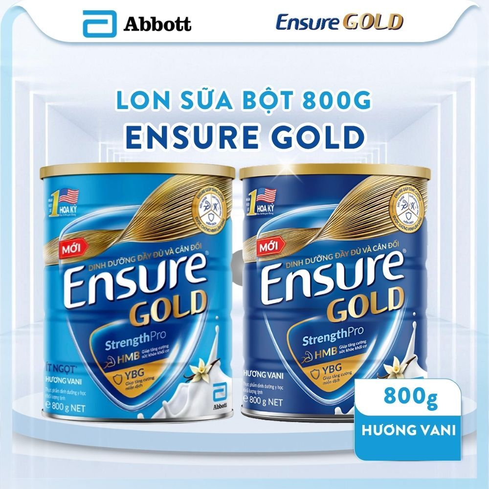 SỮA ENSURE GOLD DẠNG BỘT HƯƠNG VANI 800G/380G