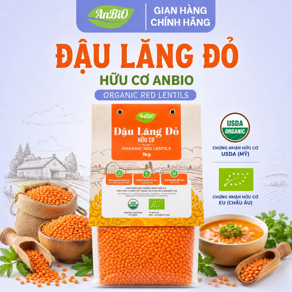 [ ANBIO ] Đậu lăng đỏ hữu cơ Anbio- Chứng nhận hữu cơ USDA & EU
