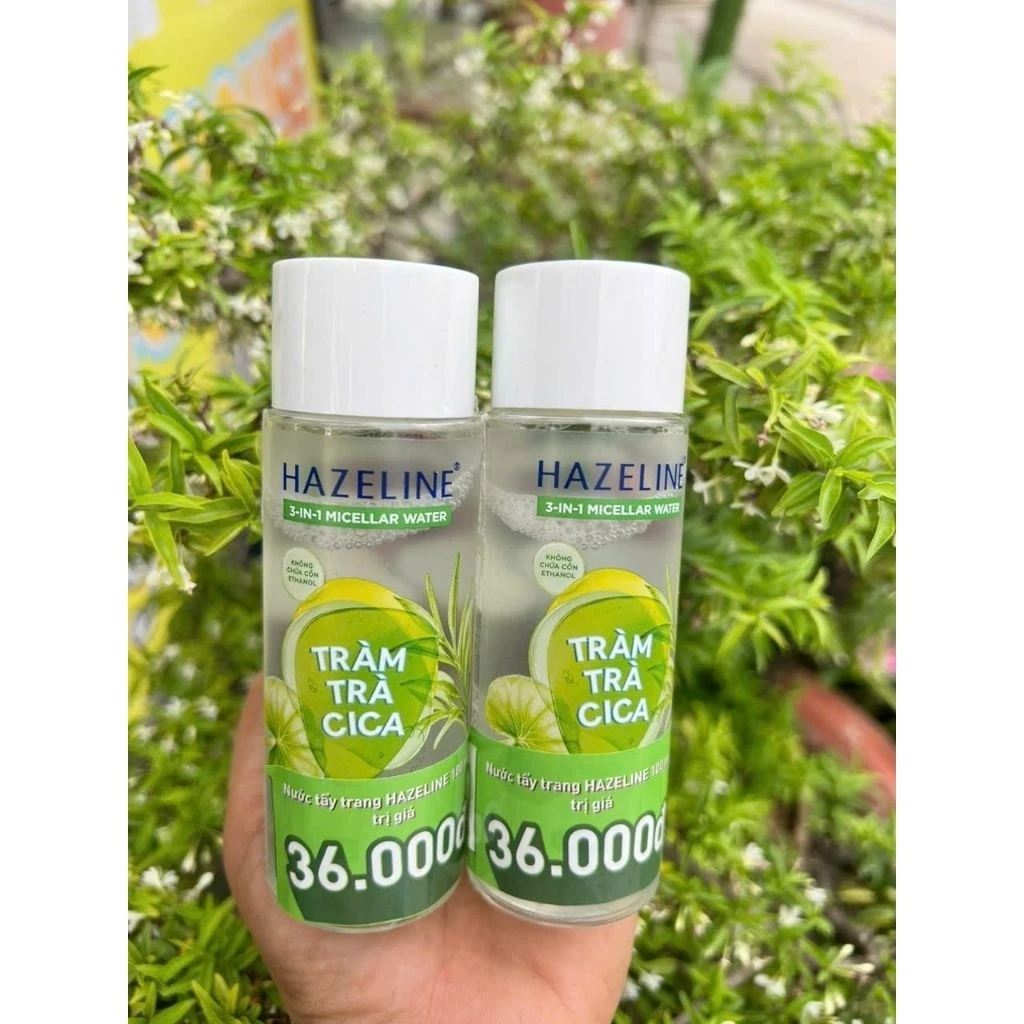 Combo 2 Chai Nước Tẩy trang Hazeline tràm trà cica 3in1 100ml-Hàng khuyến mãi