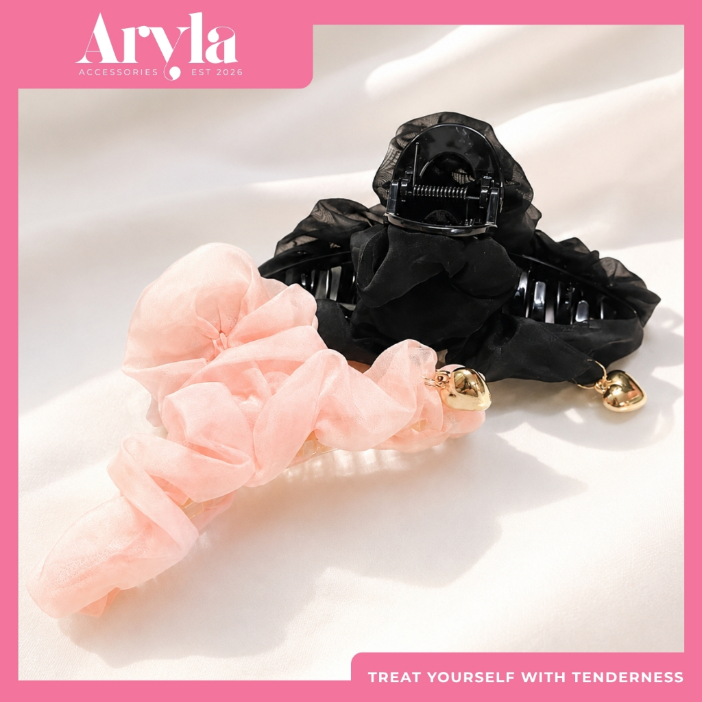 [ARYLA] Phụ Kiện Kẹp Càng Cua Voan Dáng Xếp Ly Thanh Lịch Nhẹ Nhàng KCC059-KCC060
