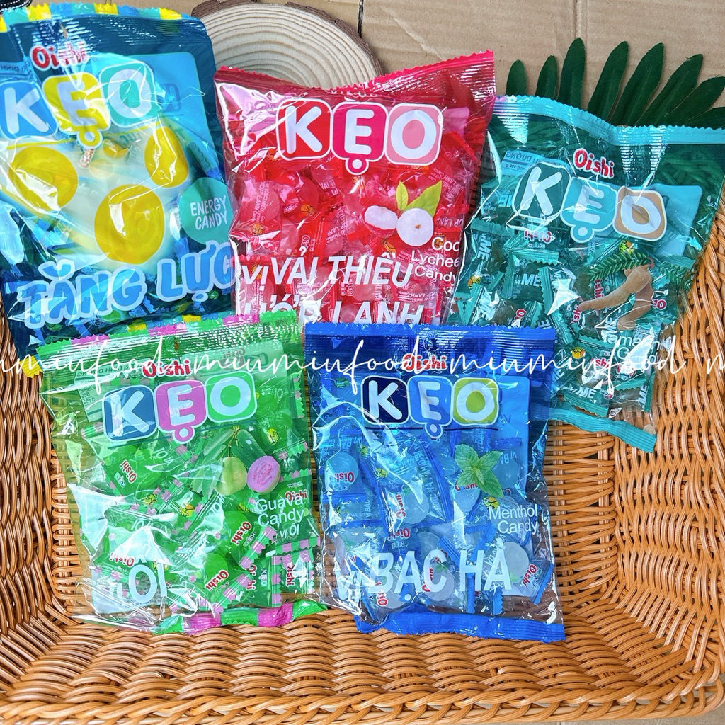 Gói 30 viên) Kẹo Oishi vị Ổi / Bạc Hà / Me  / Vải thiều ướp lạnh/ Tăng lực