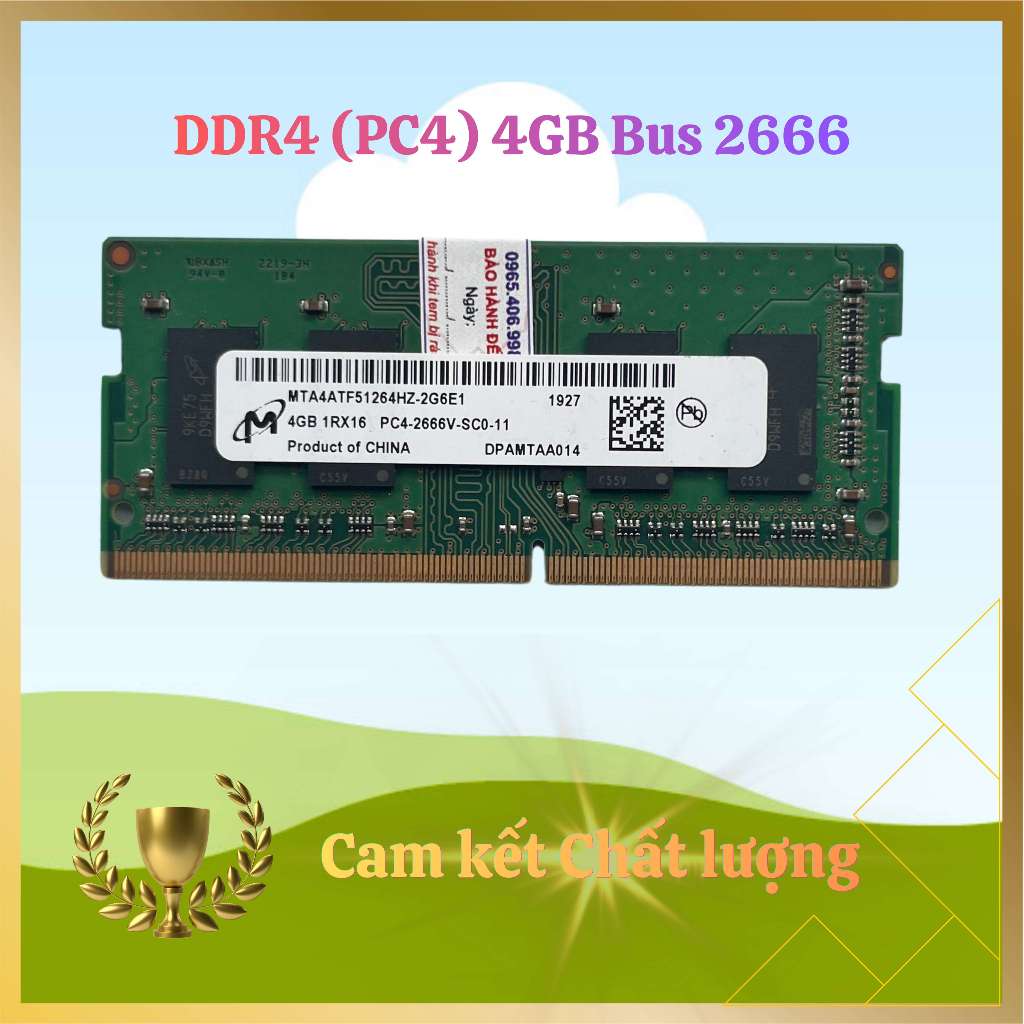 Ram Laptop DDR4 (PC4) 2Gb, 4Gb, 8Gb, 16Gb - Bus 2666Mhz