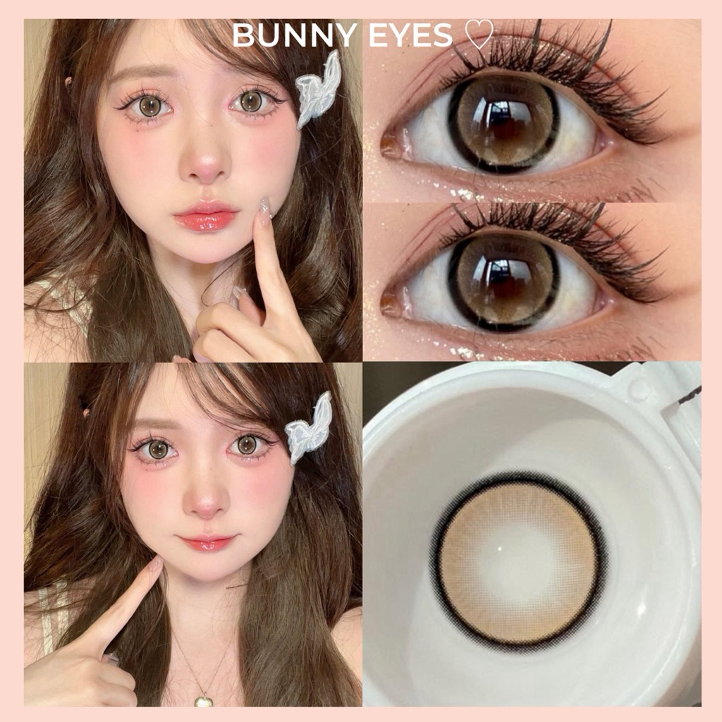 Kính Áp Tròng Lens Nâu Tây Hazel Brow Size 14.5mm Độ Cận Từ 0.00 Đến 6.00 Độ - Bunny Eyes