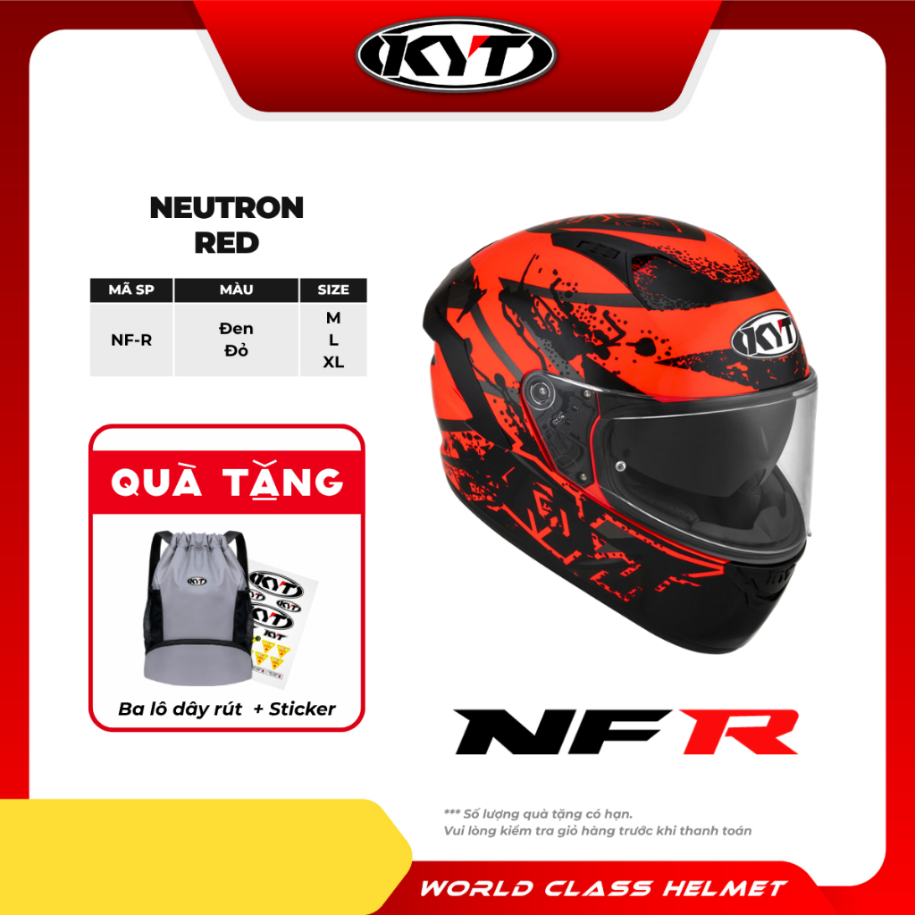 KYT - Mũ Bảo Hiểm Fullface - NFR NEUTRON RED