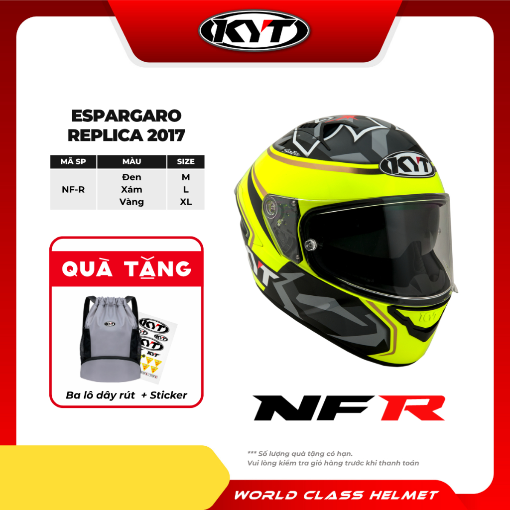 KYT - Mũ Bảo Hiểm Fullface - NFR ESPARGARO REPLICA 2017 - Đẳng Cấp Đường Đua