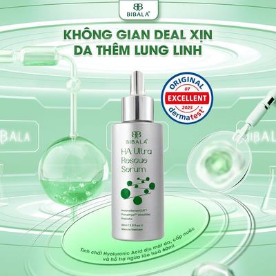[60ml] Tinh chất Hyaluronic Acid Làm dịu mát da, cấp nước và hỗ trợ ngăn ngừa lão hoá - HA ULTRA RESCUE SERUM BIBALA