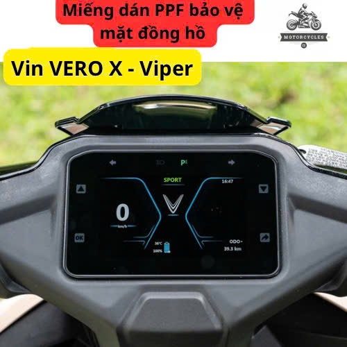 dán xe vin  Vero X - Viper . Miếng dán PPF bảo vệ mặt đồng hồ xe Vinfast Vero X - Viper chống trầy