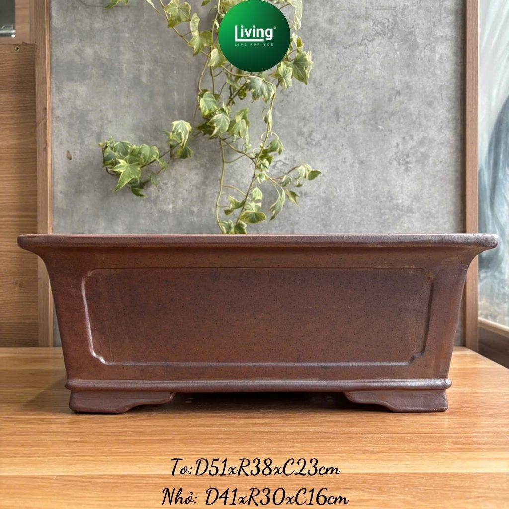 Chậu Bonsai Gốm Tàu Men Hỏa Biến Rỉ Sét - Chậu Cây Cảnh Nghệ Thuật Đẳng Cấp