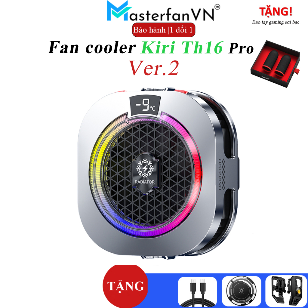 Quạt tản nhiệt điện thoại KIRI TH16 Pro V2 làm mát nhanh khi chơi game pubg | BigBuy360 - bigbuy360.vn