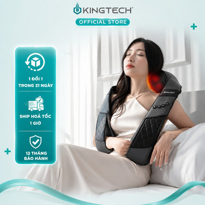 Máy Massage Cổ Vai Gáy Chuyên Sâu KINGTECH KS-460S,  Chức Nhiệt Hồng Ngoại, Xoay Đảo Chiều - Hàng Chính Hãng