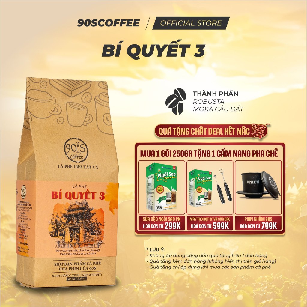 Cà Phê Nguyên Chất Rang Mộc - Gu Đậm Đà Hậu Ngọt Thơm Lâu (Bí Quyết 3) | 90S COFFEE
