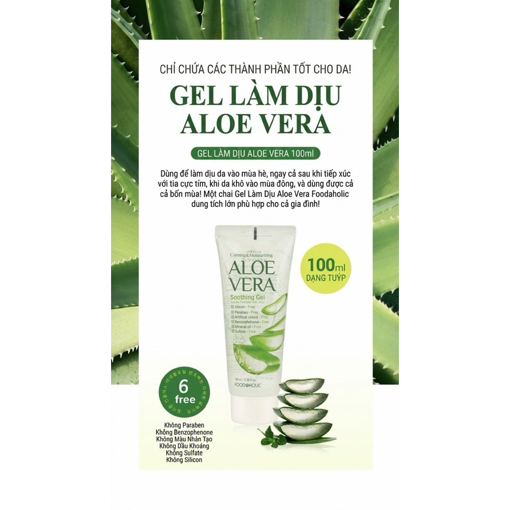 Gel Dưỡng Ẩm Nha Đam Aloe Vera Làm Dịu Da 100ml | Soothing Gel Nha Đam