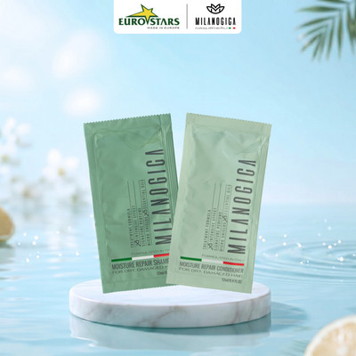 Dầu gội & xả gói 12ml Milanogica Phục hồi hư tổn, Giảm gàu sạch ngứa da đầu (1 dây 12 gói, 2 dây 24 gói, 3 dây 36 gói)