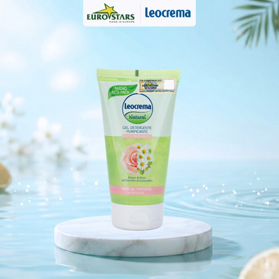 Sữa rửa mặt dạng Gel Leocrema Nước hoa hồng & Tinh chất hoa cúc 150ml