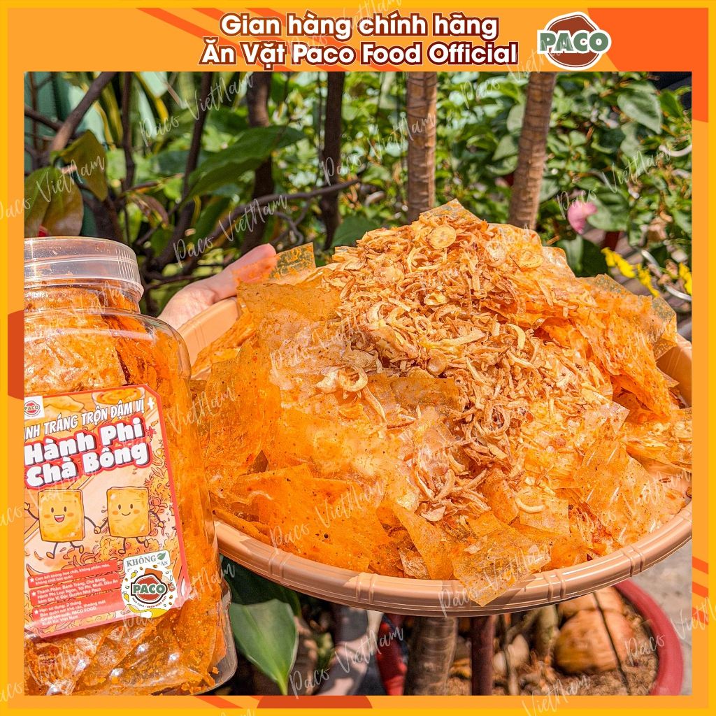 [ĐẶC BIỆT PACO] hủ lớn 300g bánh tráng trộn đậm vị hành phi tỏi chà bông nguyên bản giòn thơm PACO F