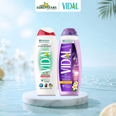 Combo 2 Sữa tắm Vidal 500ml nhập khẩu Ý thành phần tự nhiên dành cho cả gia đình