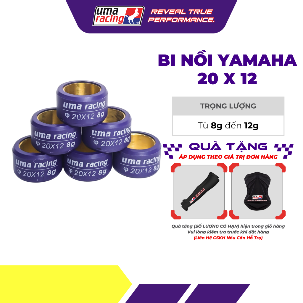 Bi nồi UMA RACING cho Yamaha - giúp xe tăng tốc nhanh, mượt mà khi tăng ga