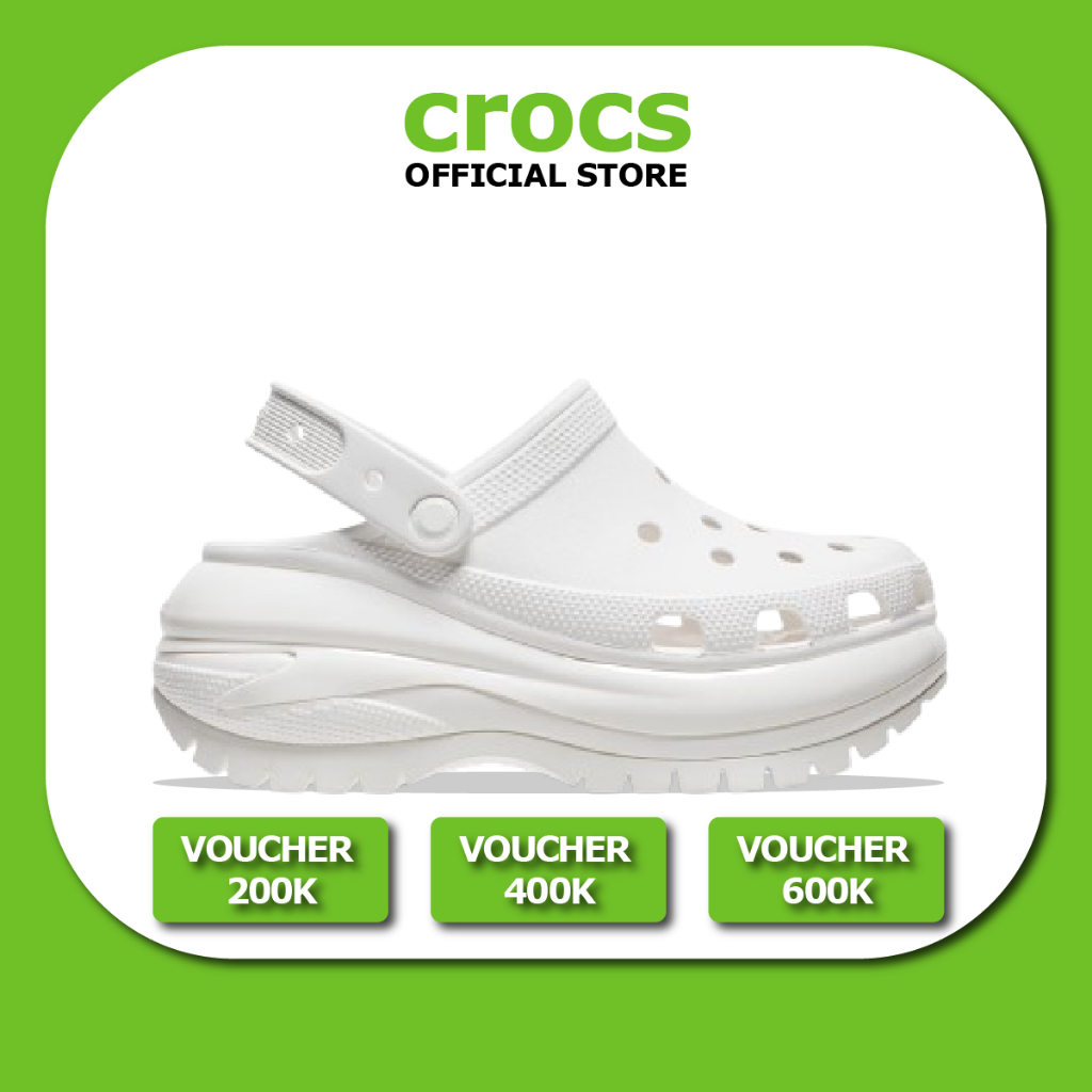【Chính hãng】 Giày Clog Unisex Classic Mega Crush 'White'