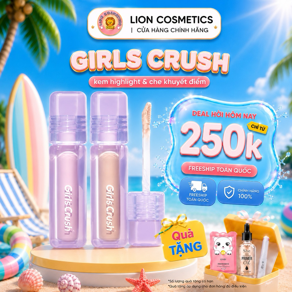 (Hoả Tốc)[GIRLS CRUSH] Kem Làm Sáng Che Khuyết Điểm Girls Crush Matte Velvet Concealer Mỏng Mịn 8g