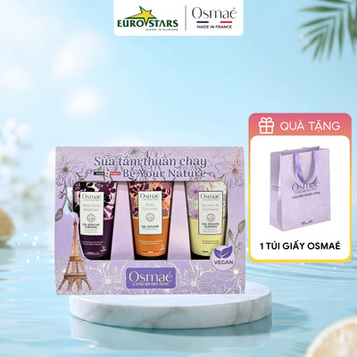 Hộp Quà Tặng Osmaé 3 Sữa Tắm 100ml/2 Xà Phòng 100gr/2 Dưỡng Tay 30ml Hương Nước Hoa Nhập Khẩu Pháp (Kèm Túi Giấy)