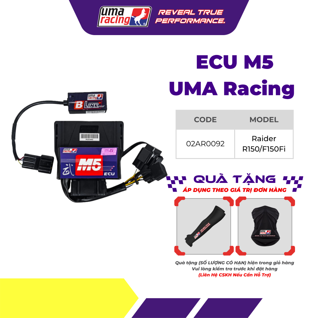 ECU UMA Racing M5 Bluetooth Cho Suzuki Raider R150 / Satria F150 Fi