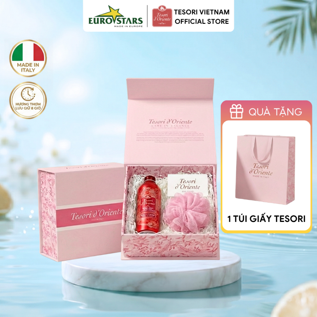 Hộp quà tặng sữa tắm hương nước hoa Tesori d'Oriente fullsize 500ml