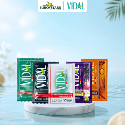 Sữa tắm dây Vidal 9ml thành phần thiên nhiên dành cho cả gia đình phù hợp đi du lịch (1 dây 12 gói)