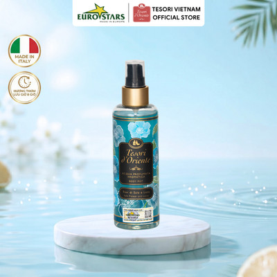 Xịt thơm dưỡng ẩm cơ thể (Body mist) Tesori d'Oriente Hoa sen và hoa muối biển 200ml