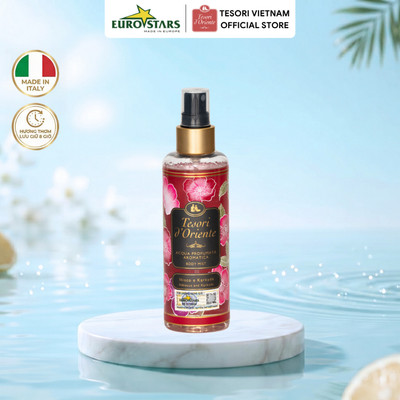 Xịt thơm Bodymist dưỡng ẩm cơ thể Tesori d'Oriente Atiso đỏ và Hoa dâm bụt 200ml