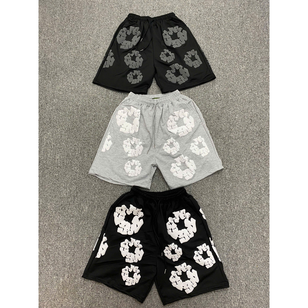 Quần Short Denim Tears In Nổi Vải Bông Thoáng Mát