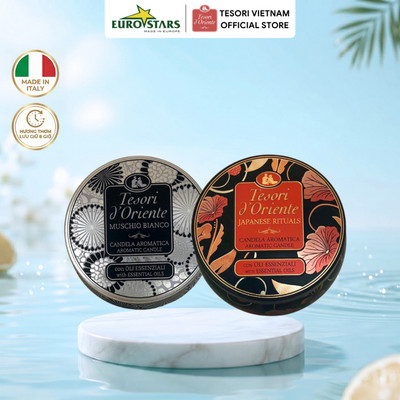 Nến Thơm Tesori d'Oriente Nhập Khẩu Ý (Hũ 109gr / 200gr / Set 3 Mini) - Giúp Thư Giãn, Khử Mùi Phòng, Lưu Hương Lâu