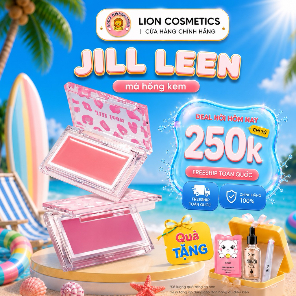 [JILL LEEN] Má Hồng Kem Jill Leen Màu Siêu Xinh, Tự Nhiên Chuẩn Màu Sáng Da