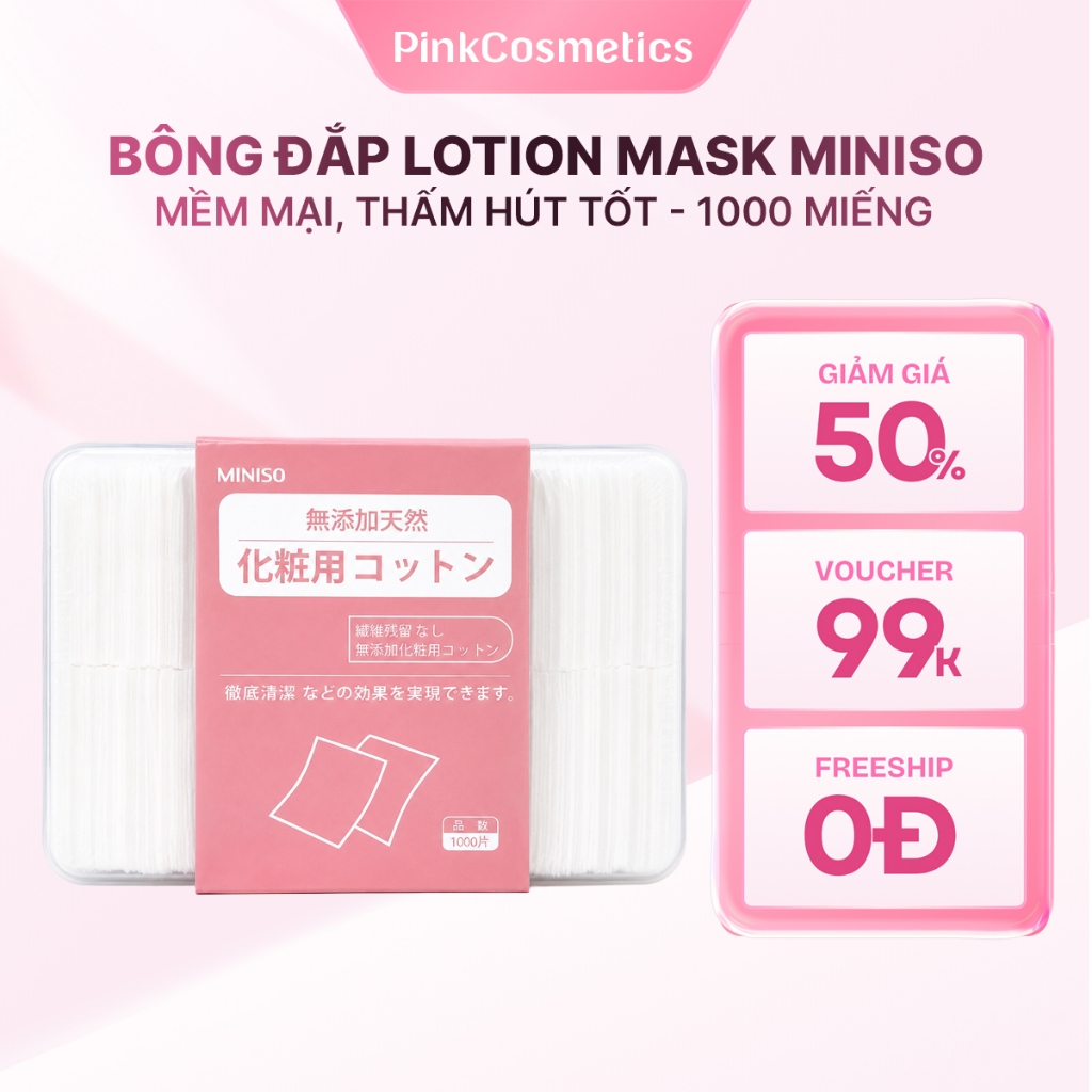 Bông Đắp Lotion Mask Miniso 1000 Miếng