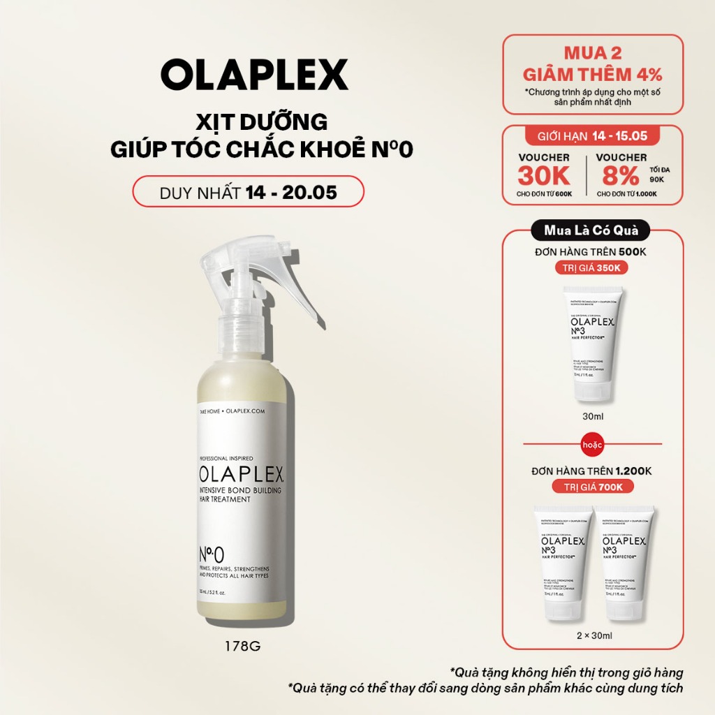 Sản phẩm dưỡng tóc chắc khỏe Olaplex No.0 Intensive Bond Building Hair Treatment 155ml