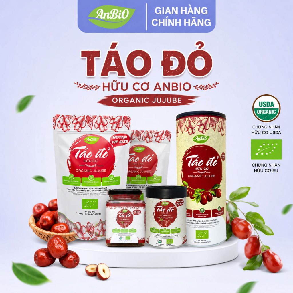 [ AnBiO ] Táo Đỏ Hữu Cơ Anbio - Chứng Nhận Organic Châu Âu, Size To, Giòn Ngọt, Tốt Cho Sức Khỏe