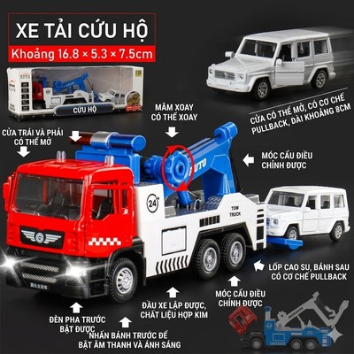 Đồ chơi xe cứu hộ ô tô KAVY gồm 2 xe kim loại có nhạc và đèn các chi tiết tháo mở được