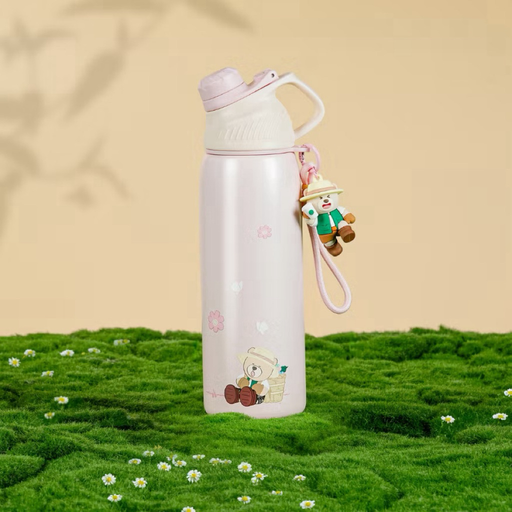 [CHÍNH HÃNG] Bình Giữ Nhiệt Starbucks Pink WTBL 27OZ (798ml) - BST Summer FY26 Kèm Charm Gấu
