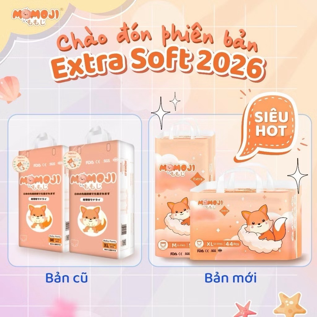 {Tặng Quà} Bỉm Momoji Extra Soft bản mới mùa hè Siêu thấm hút