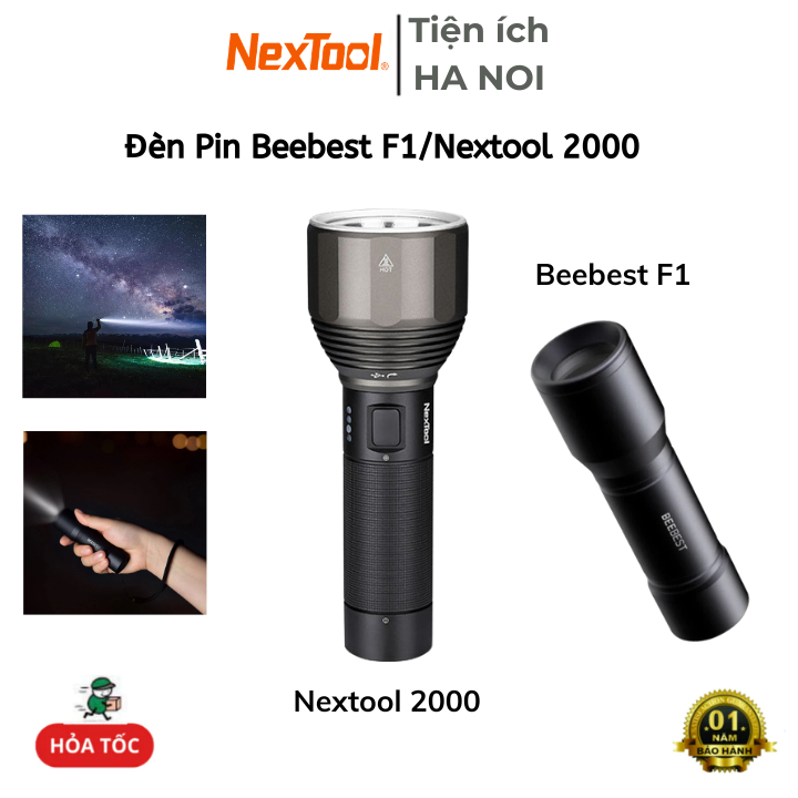 Đèn Pin Nextool 2000/Beebest F1 Đèn Pin Siêu Sáng, Chống Nước IPX7, Pin Sạc Type-C Dã Ngoại Cắm Trại