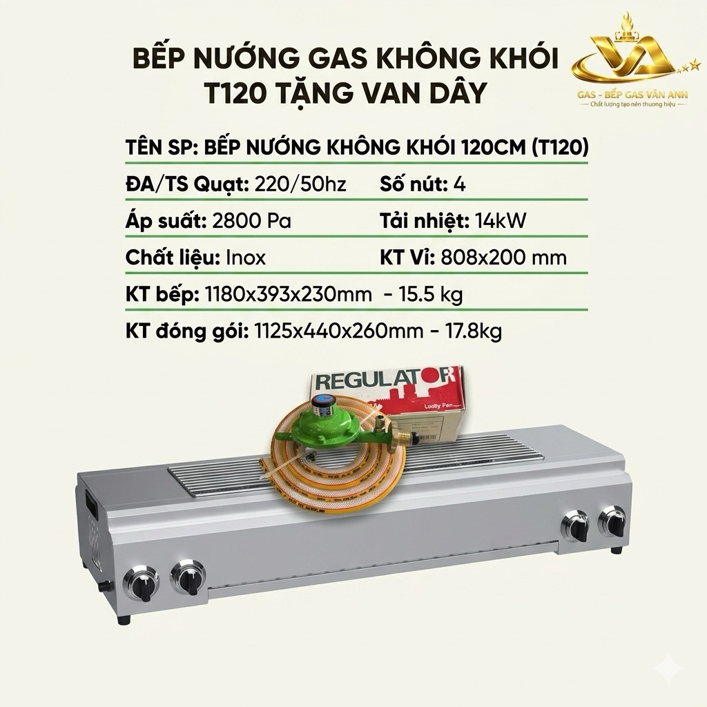 BẾP GAS NƯỚNG PHỐ OCHOA KHÔNG KHÓI ( TẶNG VAN DÂY )