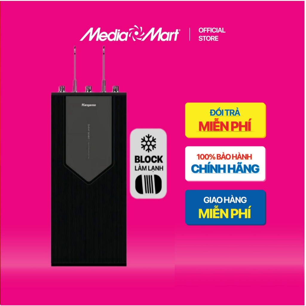 [ Mediamart Mall ] Máy lọc nước nóng lạnh Kangaroo 9 cấp RO Block Infinity KG09A8 BH chính hãng,Ship