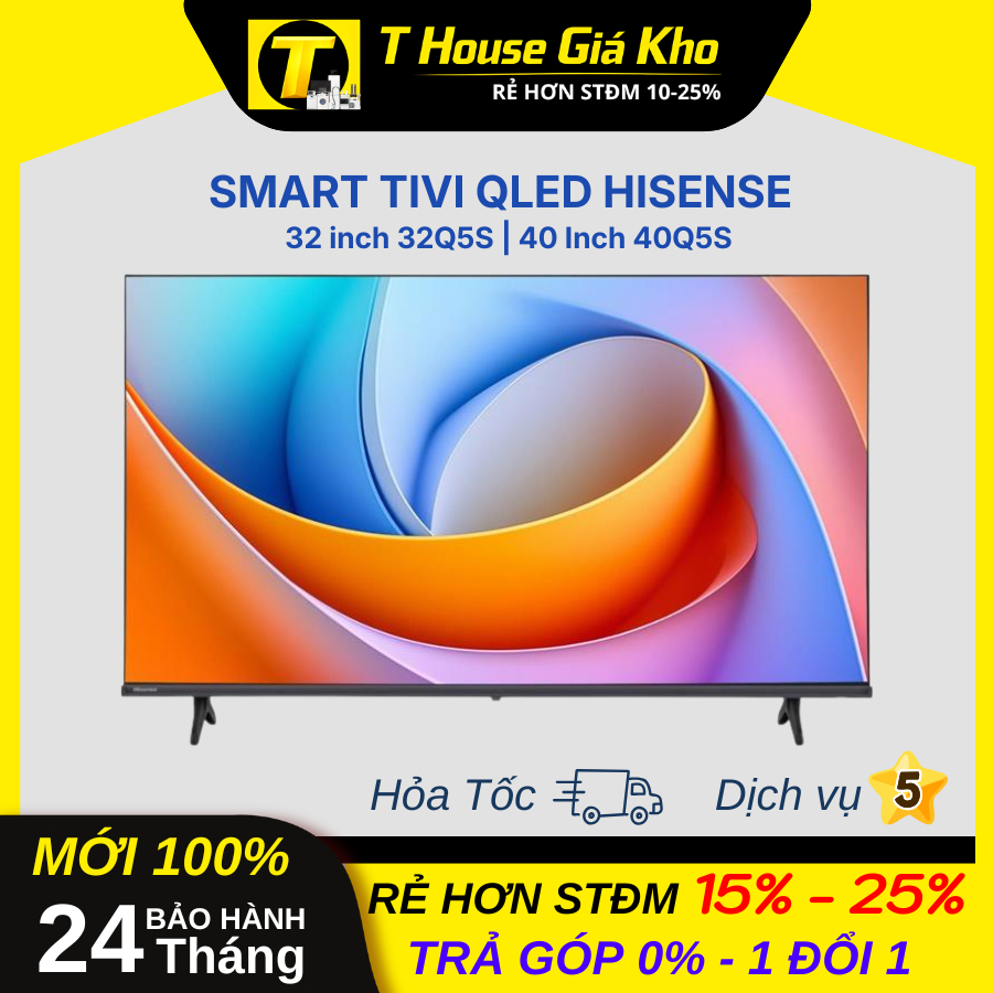 [Chính Hãng Mới 100%] Smart Tivi QLED Hisense HD 32 inch 32Q5S | 40 Inch 40Q5S BH 24 Tháng