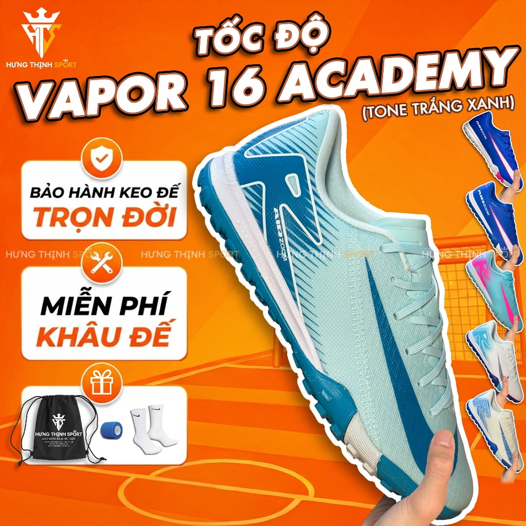 Giày Đá Bóng / Giày Đá Banh VAPOR 16 ACADEMY |TF Sân Cỏ Nhân Tạo| Tặng Khâu Đế +Bảo Hành Keo Đế Trọn