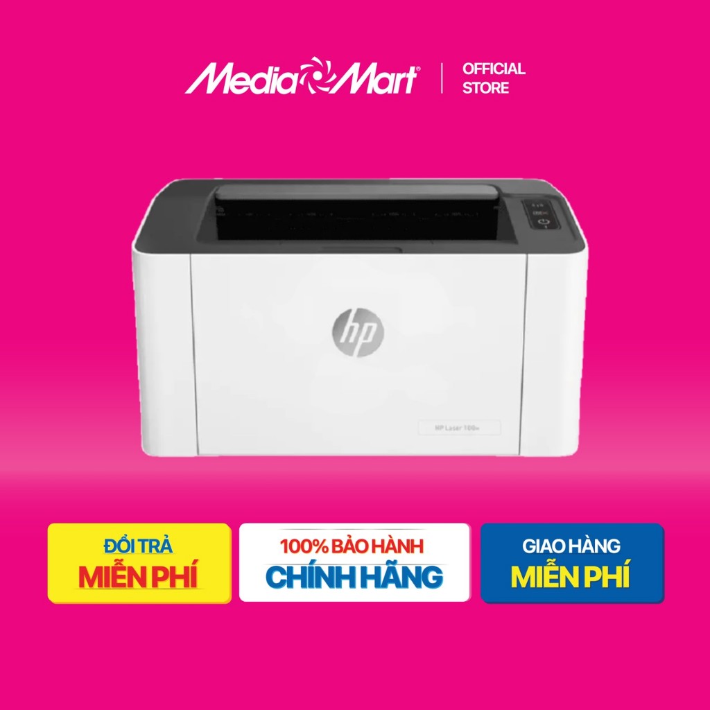 [ Mediamart Mall ] Máy in laser đen trắng HP 108W 4ZB80A (A4/A5/ USB/ WIFI) BH chính hãng,Ship 0đ