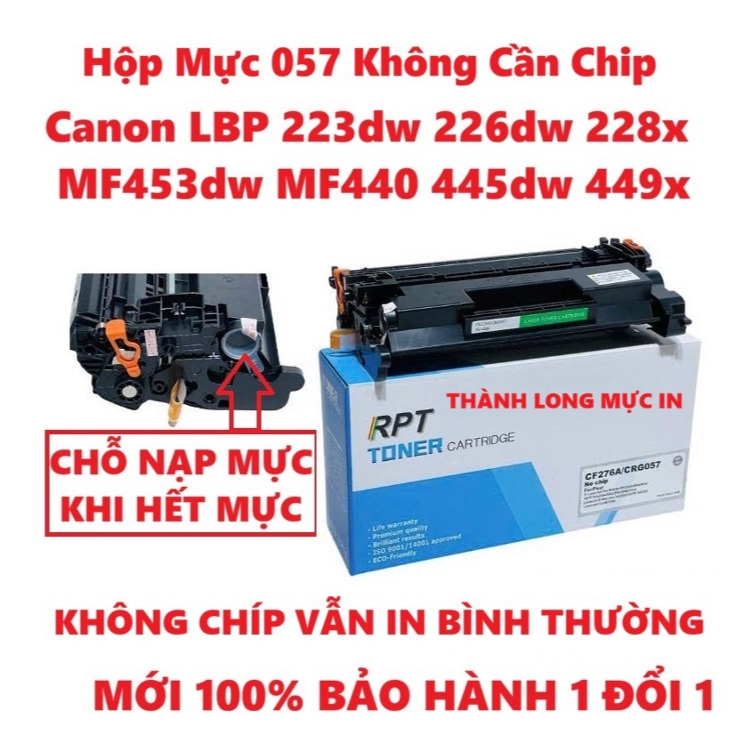 Hộp mực 057 Không Cần Chip-Canon LBP 223dw 226dw 228x MF453dw  MF440  MF445dw MF449x- KHÔNG GẮN CHIP