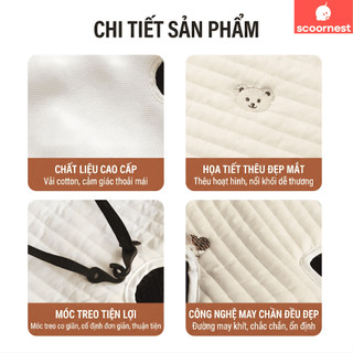 Tấm lót Xe Đẩy Phong Cách Hàn Quốc SCOORNEST Đệm Ngồi Cho Bé Chất Liệu Cotton Thiết Kế Mềm Mại, Không Bí Lưng