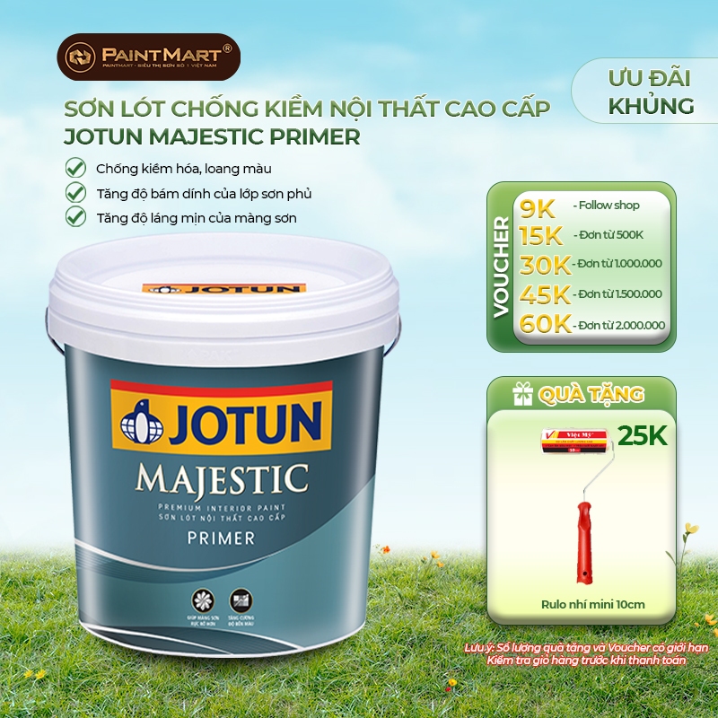 (5 LÍT) Sơn lót chống kiềm nội thất Jotun Majestic Primer - dùng với các sản phẩm sơn Majestic