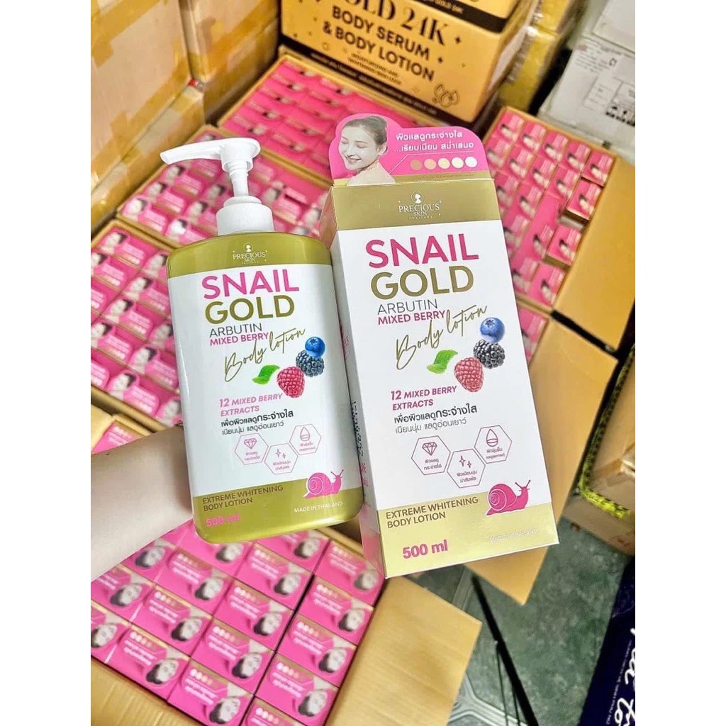 Kem Body Snail Gold Arbutin Mixed Berry Body Lotion 500ml Thái Lan